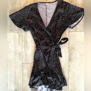 Polka dot wrap sundress